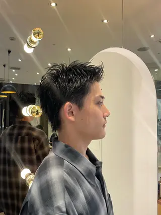 メンズ オリーブカラー🫒/ 透明感カラー/みゆのヘアスタイル