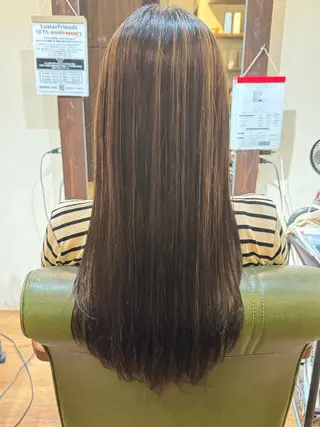 ロング なぎさ/ﾏﾂﾊﾟ ｽﾄﾚｰﾄ/ｶﾗｰのヘアスタイル