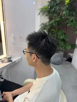 ショート メンズ R/🤎 パーマ&ブリーチ🔥のヘアスタイル