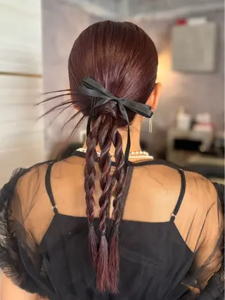 ミディアム ヘアアレンジ 💘Kurea💘 艶髪/韓国/暗髪のヘアスタイル