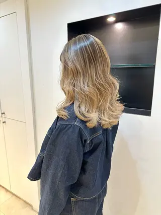 セミロング カラー TAYA大阪上本町所属・十場【髪質改善】 【ダブルカラー】のヘアスタイル