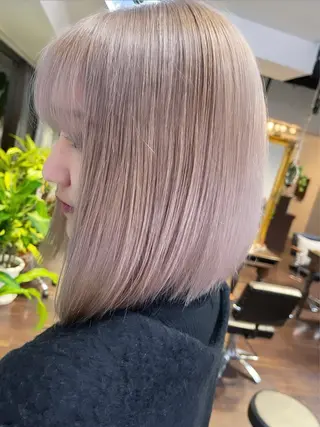 ミディアム カラー ヘアアレンジ ボブ/ダブルカラー 縮毛矯正/支持多数のヘアスタイル