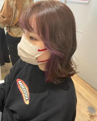 ミディアム カラー パーマ ヘアアレンジ メンズ キッズ ネイル マツエク・マツパ 🫧垢抜けヘア🫧 SHIORIのヘアスタイル