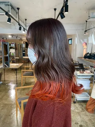 ロング カラー 暖色カラー🍒 ケアブリーチ/akiのヘアスタイル