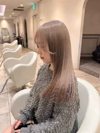 カラー 地毛風ストレート/ ケアカラー/セキネのヘアスタイル