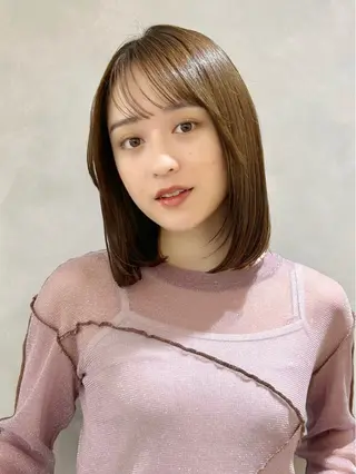 ミディアム カラー 池袋レイヤーカット/ 顔まわりtaigaのヘアスタイル