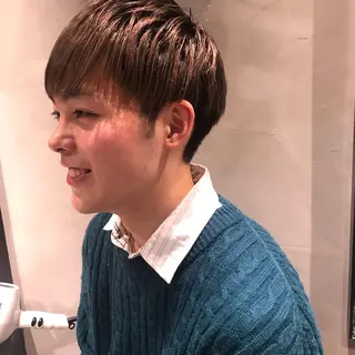 メンズ 柔らかブラウン/顔周 りレイヤー♡ユウシのヘアスタイル