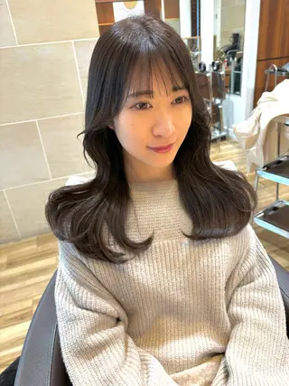 ロング カラー レイヤーカット /透明感/千葉怜寿のヘアスタイル