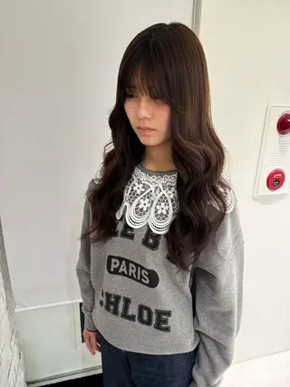 セミロング 濱川響太レディース カットモデルのヘアスタイル