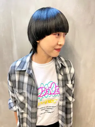 ショート カラー パーマ ヘアアレンジ メンズ キッズ ネイル マツエク・マツパ アイブロウ tatsumi/ボブ ウルフ/レイヤーのヘアスタイル