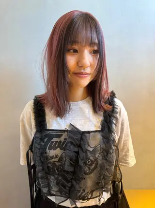 ミディアム カラー 🩷ハイトーン透明感 レイヤー🩷ユリカのヘアスタイル