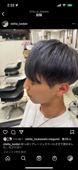 メンズ stella 新長田所属・小段 颯のヘアスタイル