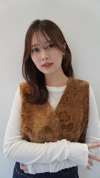 ミディアム カラー unami shibuya所属・ren ボブロブ/ミディアムのヘアスタイル