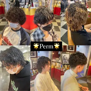 ショート パーマ メンズ 👑派手髪/カット 👑ANRYのヘアスタイル