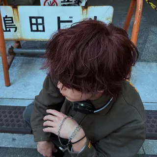 ミディアム カラー メンズ メンズパーマ特化 🔥韓国ヘア職人🔥のヘアスタイル