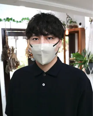 ショート パーマ メンズ 木村陸弥 似合わせ 透明感カラー🌿のヘアスタイル