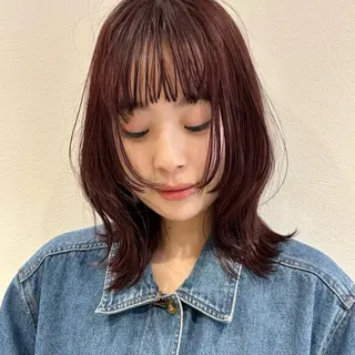 ミディアム カラー 🍊暖色×顔周り 🍊cocoroのヘアスタイル