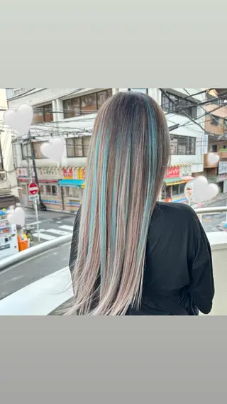 ミディアム カラー エクステ指名数 No.1💖ゆい🌈のヘアスタイル