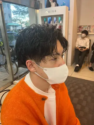 ショート パーマ メンズ 韓国風メンズ/毛流れ ヘアなら須田龍世のヘアスタイル