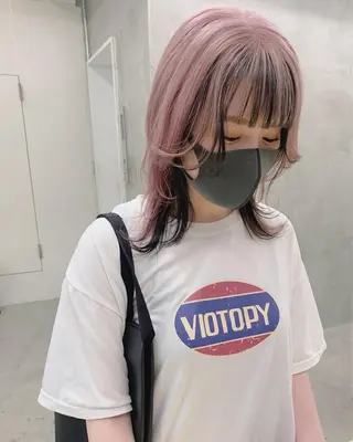 セミロング カラー ブームボックス所属・🐝ハイトーンカラー hachi🐝のヘアスタイル