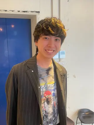 ミディアム カラー パーマ RIN／韓国ヘア レイヤーカットのヘアスタイル