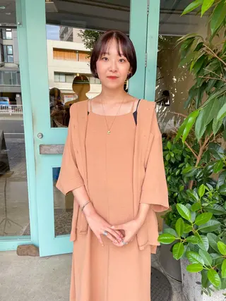 ショート カラー パーマ/レイヤー 岩山丈一郎のヘアスタイル