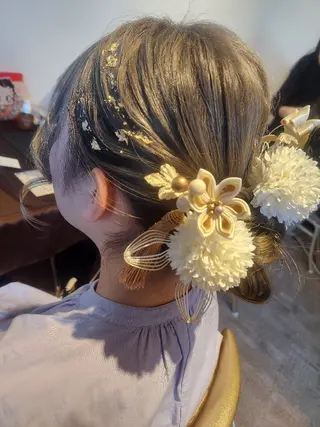 ヘアアレンジ セミロング サロンソレイユ(マツ エク/ヘアセット)のヘアスタイル