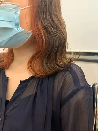 セミロング カラー SAKURA 原宿所属・なかの たくみのヘアスタイル