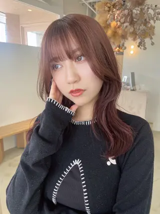 セミロング カラー kana/ ブリーチ/暖色のヘアスタイル