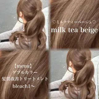 カラー 🤍Mei🤍赤み消 し透明感ツヤカラーのヘアスタイル