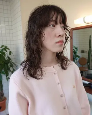 ミディアム パーマ ボブパーマ/パーマ ウルフパーマのヘアスタイル