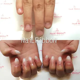 ネイル ネイルリボン 受付スタッフのネイルデザイン