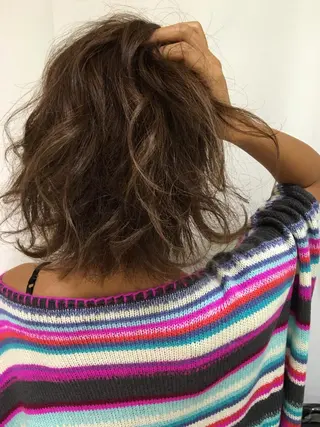 ミディアム カラー きむえり/髪質改善 /セット/カラーのヘアスタイル