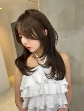 セミロング 海野翔吾🇨🇳 ワンホンレイヤーのヘアスタイル