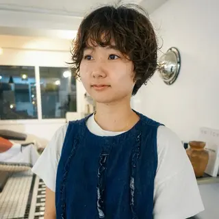 ショート カラー パーマ ☆RUO☆/レイヤー /ハイトーンのヘアスタイル