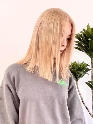 セミロング カラー パーマ ヘアアレンジ メンズ キッズ マツエク・マツパ アイブロウ 韓国風×透明感カラー 髪質改善オタベシンヤのヘアスタイル