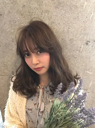 ロング カラー パーマ ヘアアレンジ akari ♡のヘアスタイル