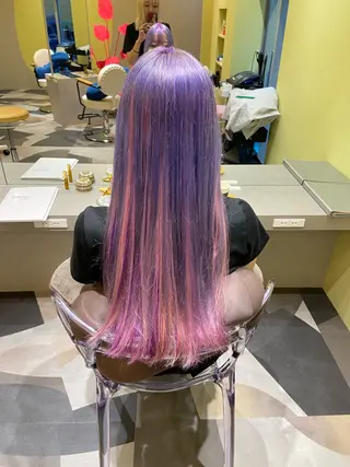 ロング カラー Moana Lua所属・ブリーチカラー‎🩵 YUANのヘアスタイル