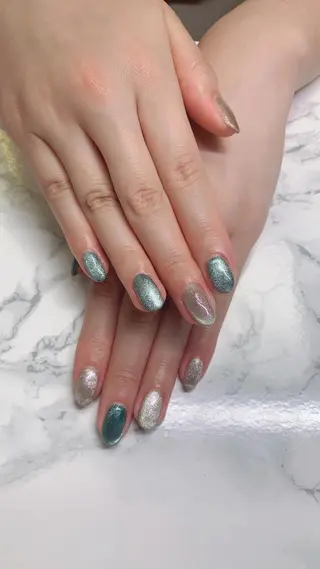 ネイル はな💎ネイル ワンホン、長さ出しのネイルデザイン