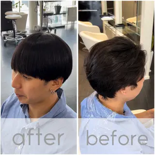 ショート パーマ メンズ 【髪質改善/縮毛矯正 /カラー】ホサカのヘアスタイル