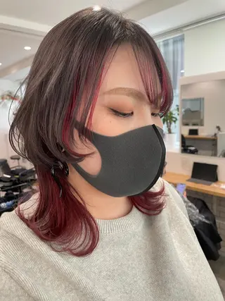 ミディアム カラー 京都美容師 塩のヘアスタイル