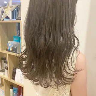 セミロング カラー 韓国ヘア顔周りカット 艶髪ベージュtamaのヘアスタイル