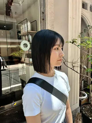 ミディアム 水原波津輝/ボブ /ニュアンスパーマのヘアスタイル