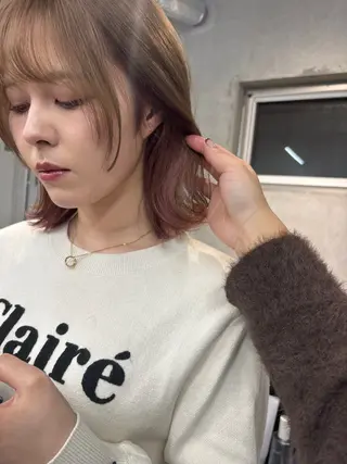 ミディアム カラー Halo所属・玖須 綾音 /柔らかい海外ヘア♡のヘアスタイル
