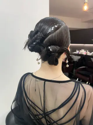 セミロング ヘアアレンジ ナチュラル×色気パ ーマ 渋谷/マナミのヘアスタイル