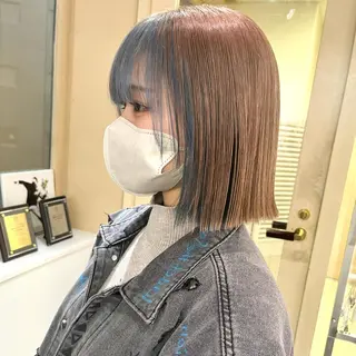 カラー 渋谷🎨ハイトーン× エクステ🎨レンのヘアスタイル