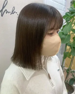 ミディアム カラー hub hair レイヤー/透明感のヘアスタイル