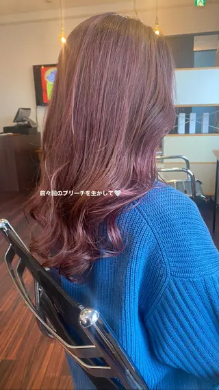 セミロング カラー GIRL所属・ダメージレスサロン✨ kayo🌱のヘアスタイル