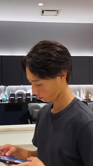 ショート カラー パーマ 藤江 広人のヘアスタイル