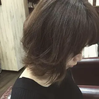 ミディアム カラー パーマ 金崎 新吾のヘアスタイル
